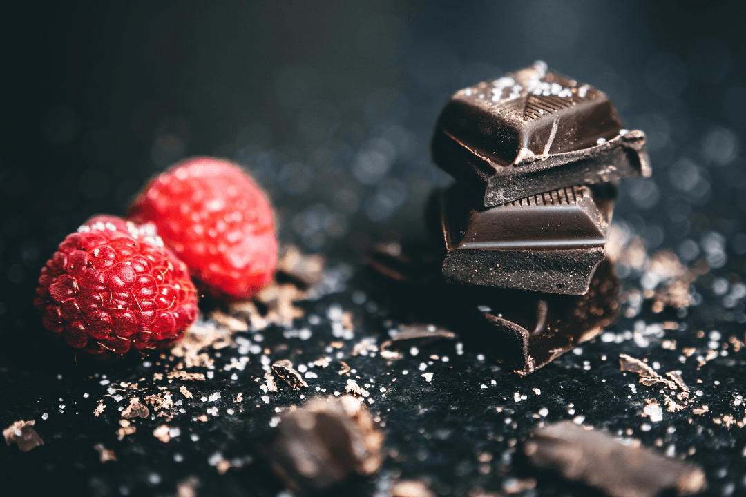 antioxydants chocolat noir framboises